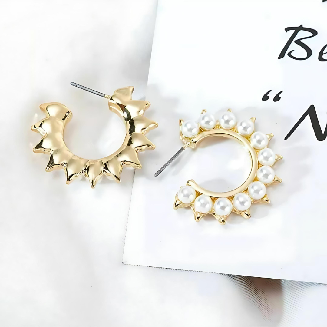 Pearl and Spike Hoop Earring - Tinyminymo