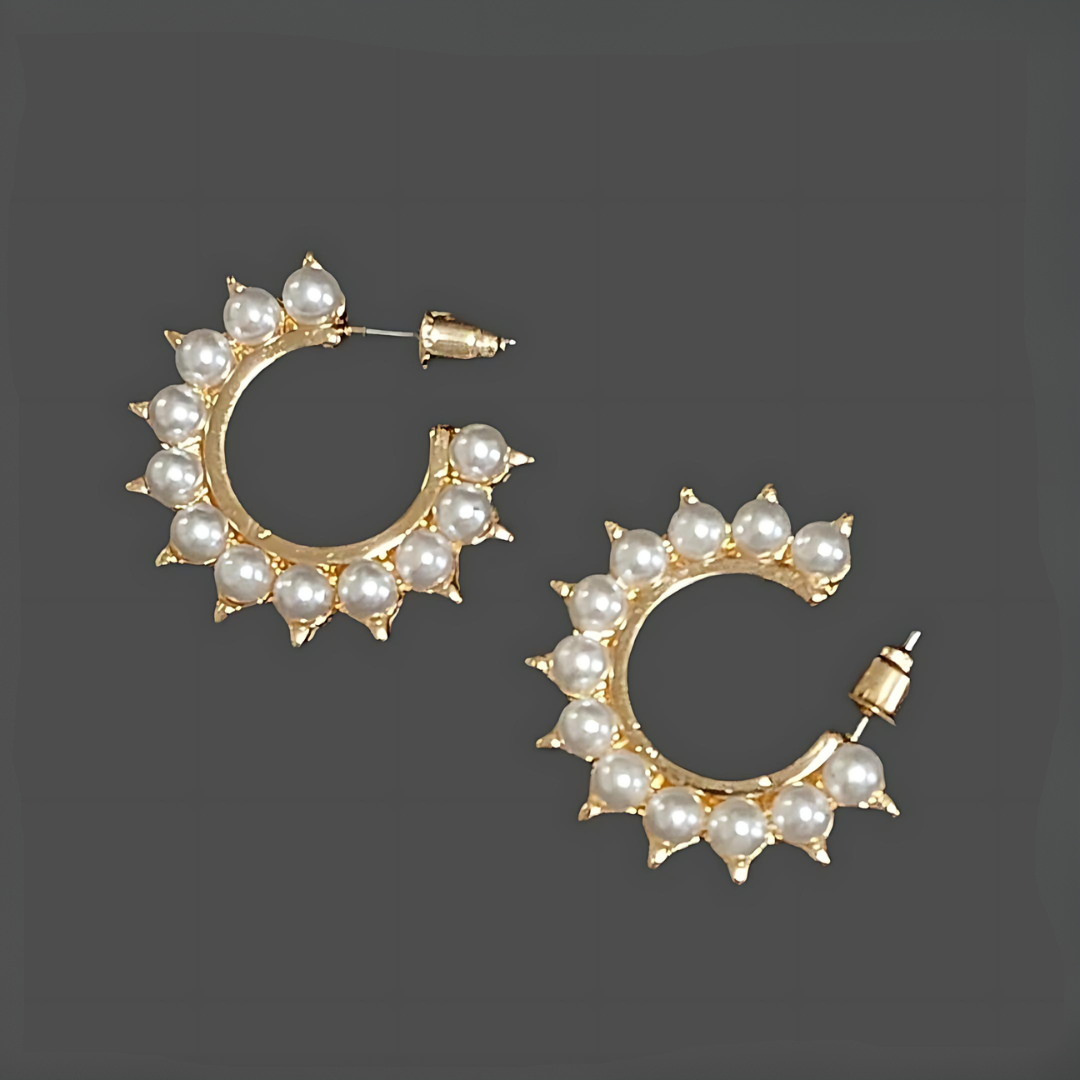 Pearl and Spike Hoop Earring - Tinyminymo