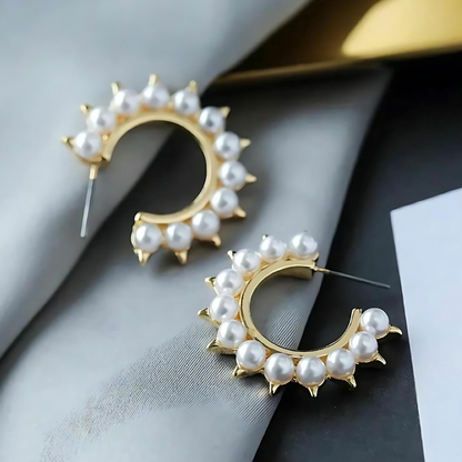 Pearl and Spike Hoop Earring - Tinyminymo