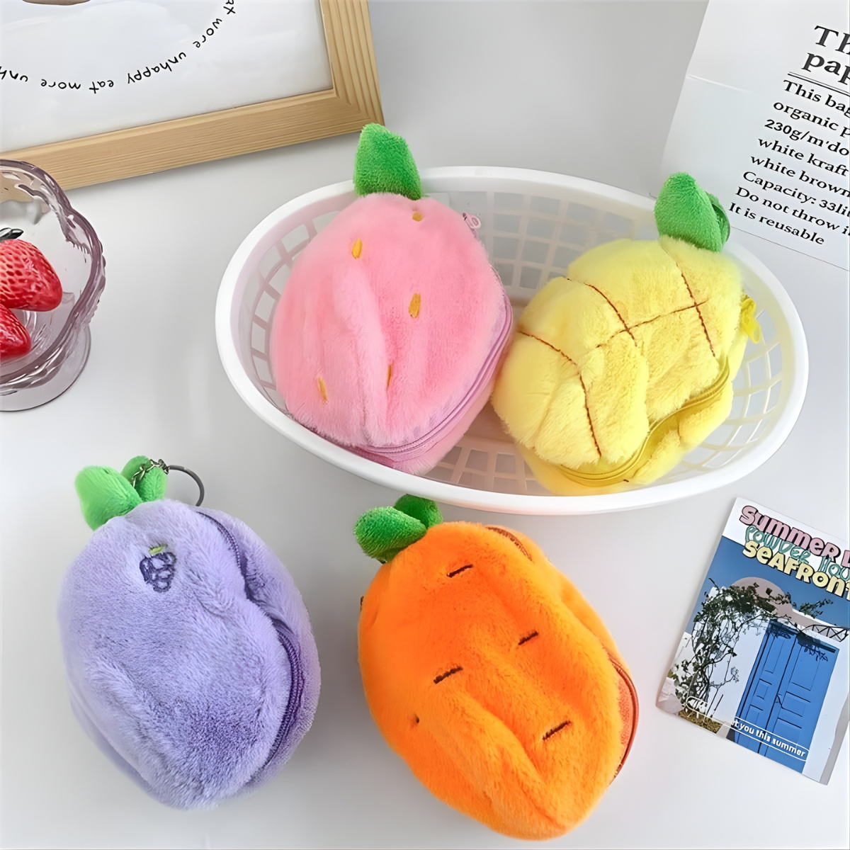 All Variants of Peek-a-boo Keychain with Fruit Design - Tinyminymo