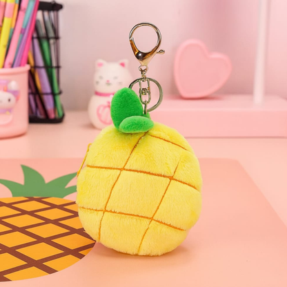 Plush Pineapple Keychain with Bunny Peek-a-boo Design - Tinyminymo
