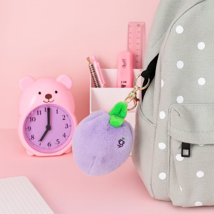 Plush Grape Keychain with Peek-a-boo Bunny Keychain - Tinyminymo