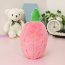Load image into Gallery viewer, Plush Bunny Keychain in Strawberry Design - Tinyminymo
