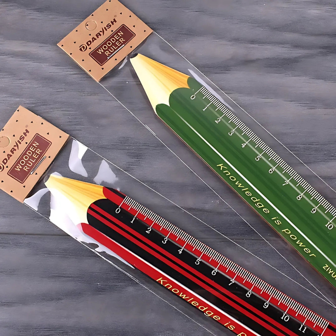 Pencil Shaped Wooden Ruler - Tinyminymo