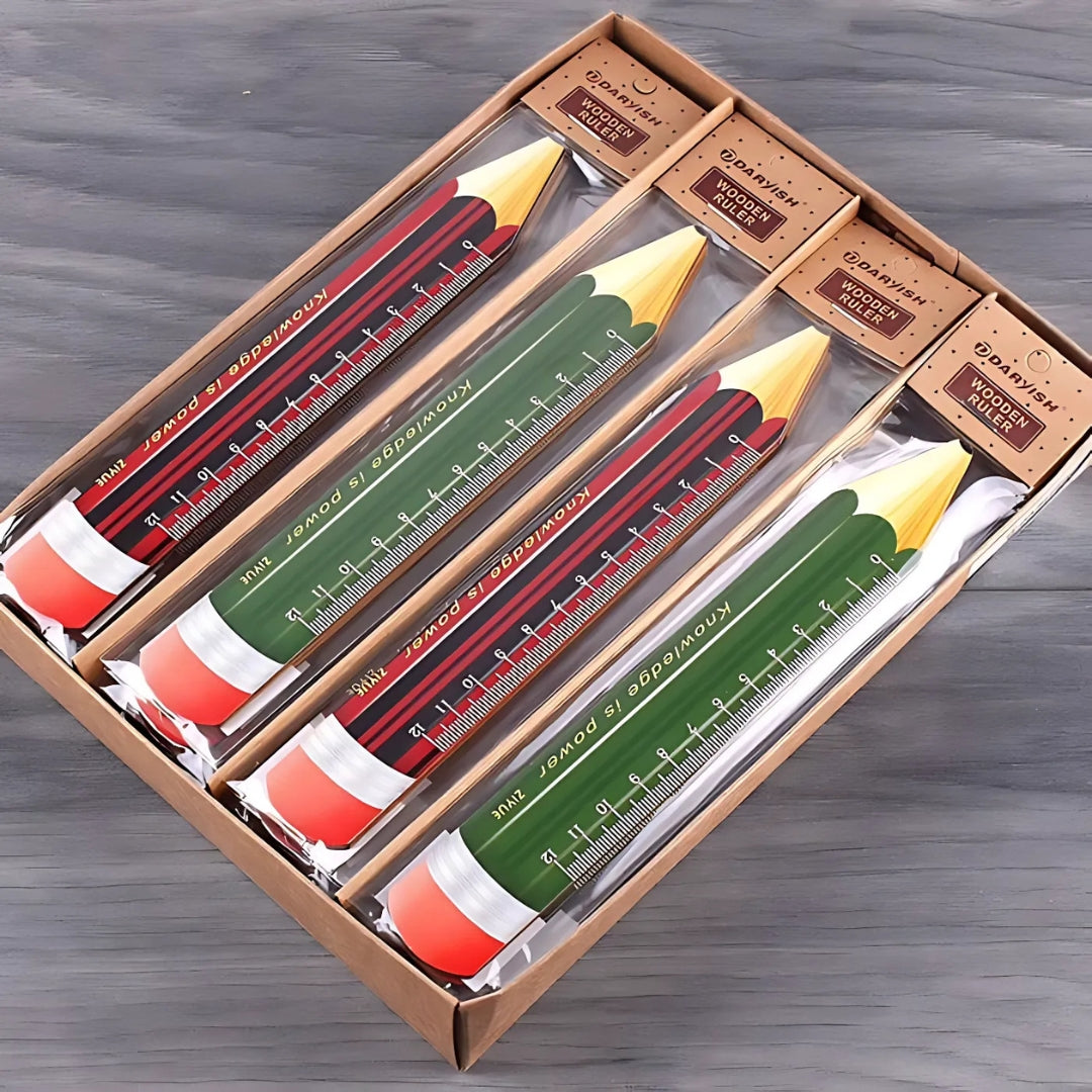 Pencil Shaped Wooden Ruler - Tinyminymo