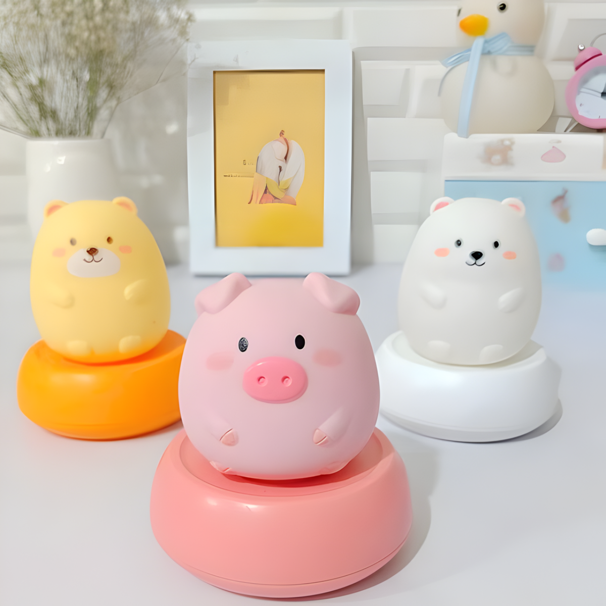 Three Animal Shaped Cute Table Lamp - Tinyminymo