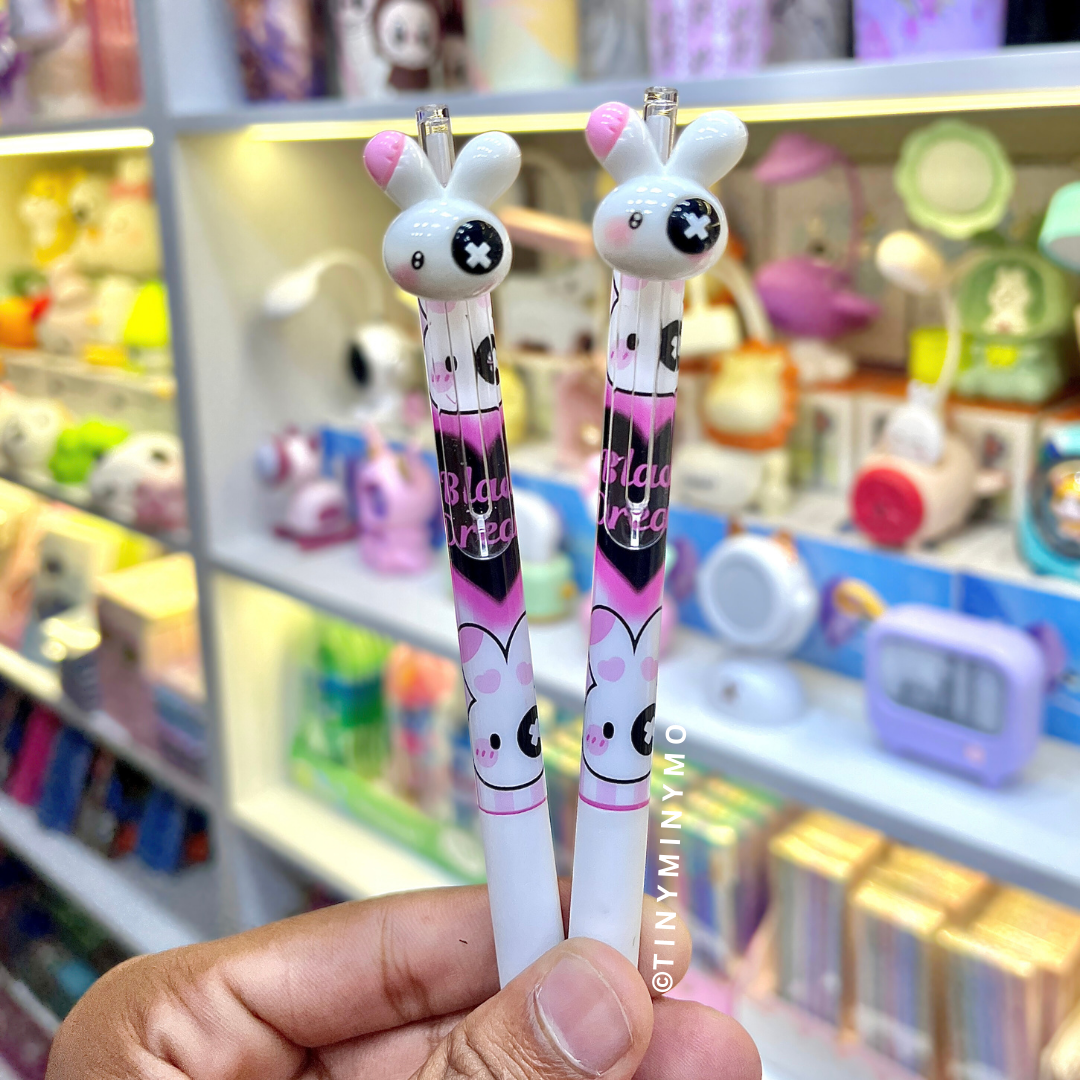 Two Bunny Design Pens of Pink World Gel Pen - Tinyminymo