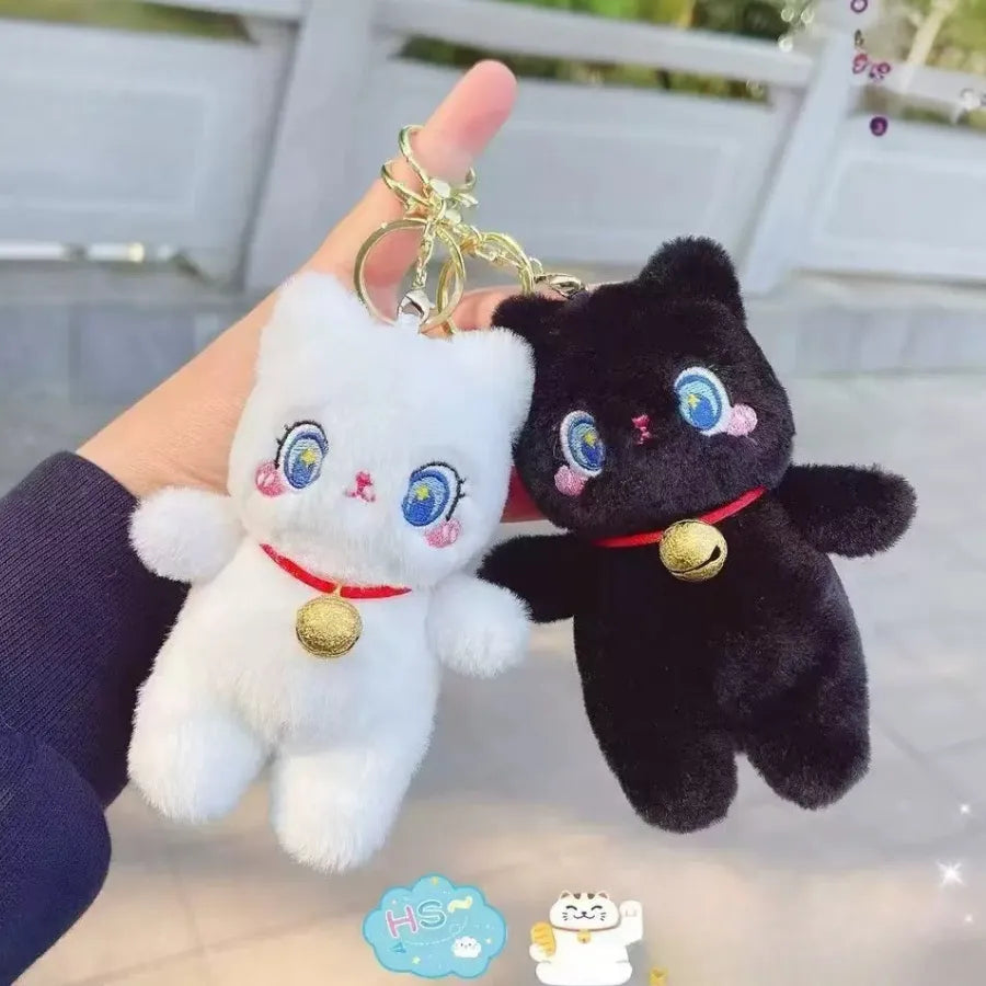 Two Kitty Fluffy Keychains - Tinyminymo