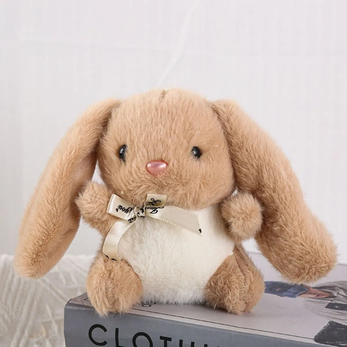 Beige Bunny Keychain - Tinyminymo