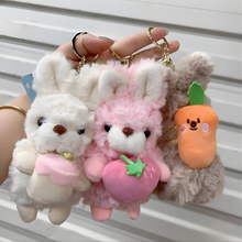 Load image into Gallery viewer, Three Plush Keychains in Bunny Design - Tinyminymo
