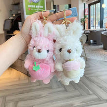 Load image into Gallery viewer, Two Colors of Plush Bunny Keychain - Tinyminymo
