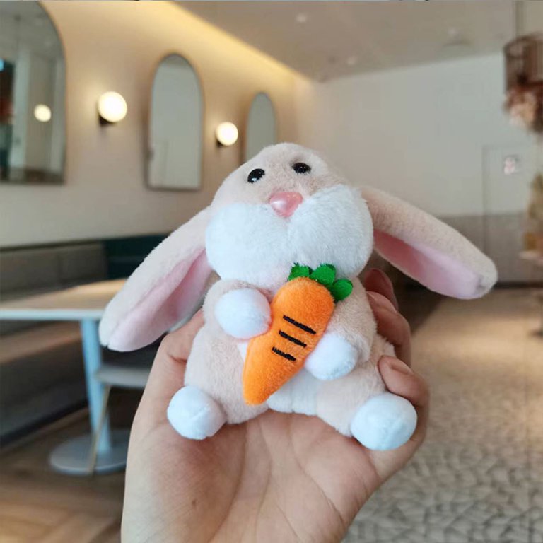 Plush Bunny with Carrot Keychain - Tinyminymo