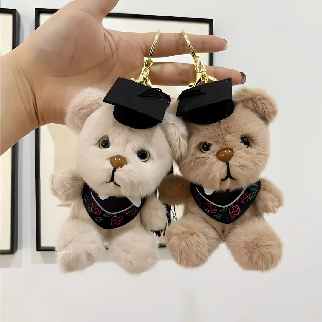 Plush Graduation Bear 3D Keychain - Tinyminymo