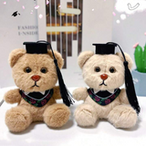 Plush Graduation Bear 3D Keychain