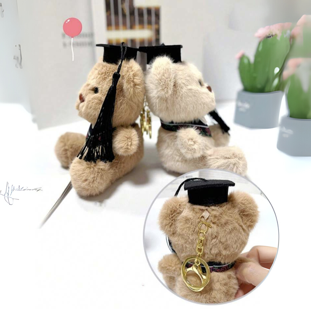 Plush Graduation Bear 3D Keychain - Tinyminymo