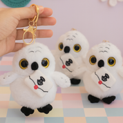Three Hedwig Fluffy Keychain - Tinyminymo
