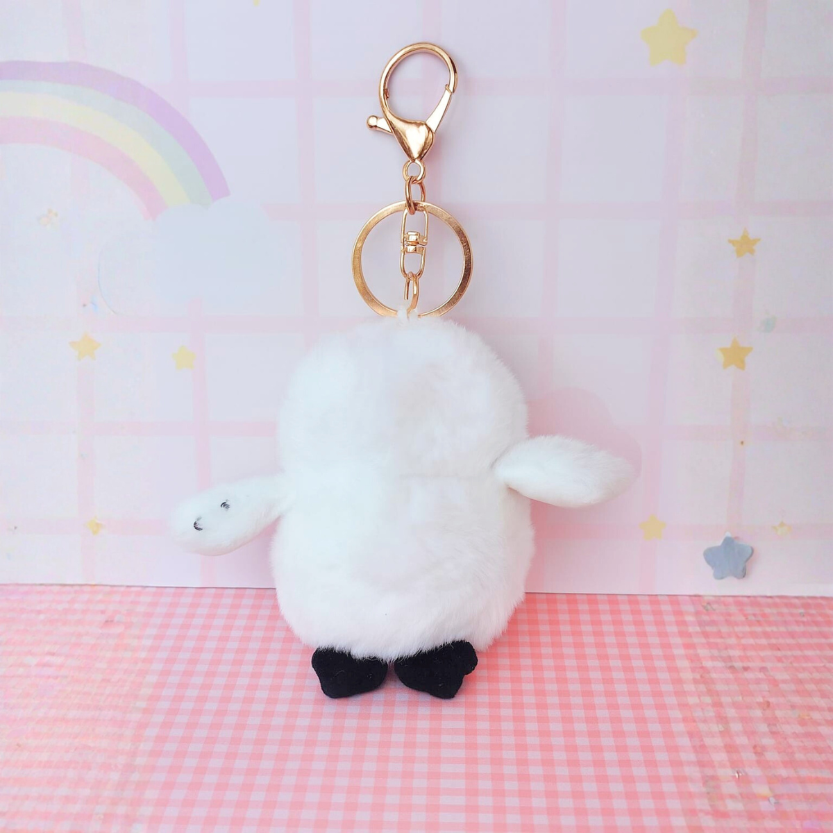 Back of Hedwig Fluffy Keychain - Tinyminymo