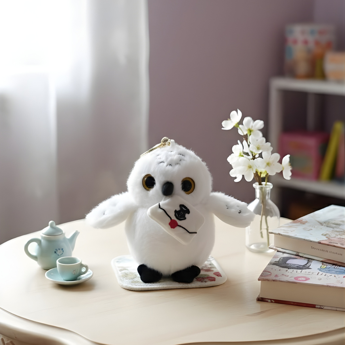 Plush Keychain in Hedwig Owl Design - Tinyminymo