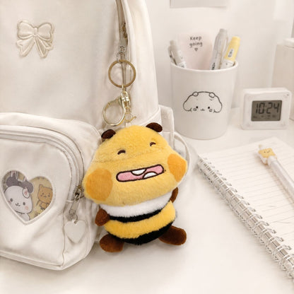 Smiling Honey Bee Plush Keychain - Tinyminymo