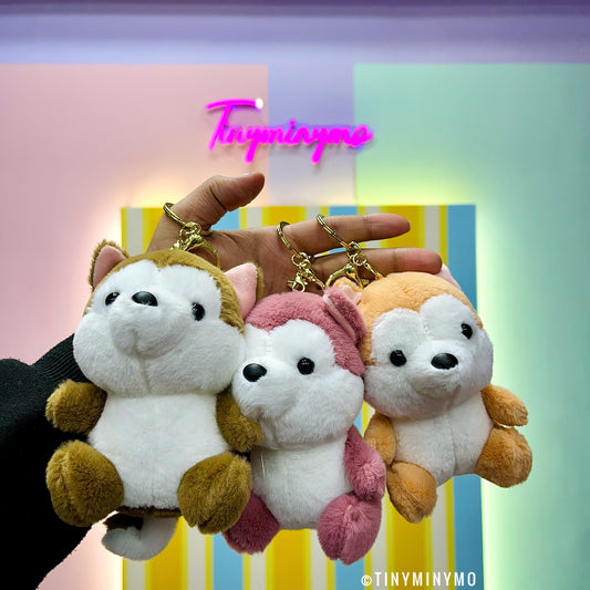 Plush Husky 3D Keychain - Tinyminymo