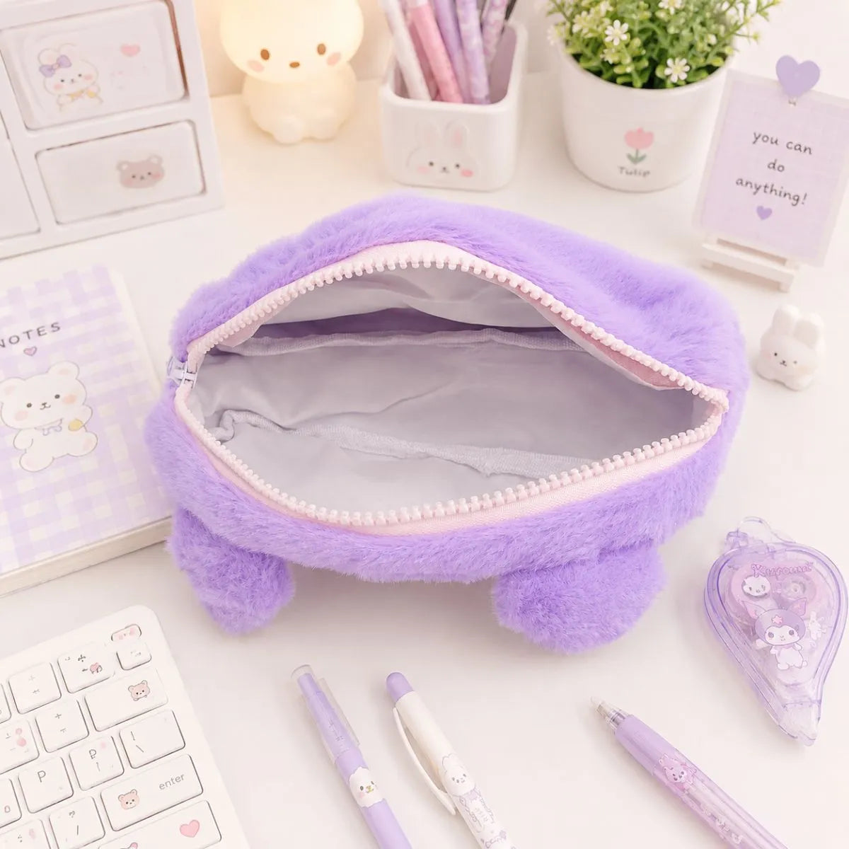 Large Capacity Fluffy Kuromi Pouch - Tinyminymo