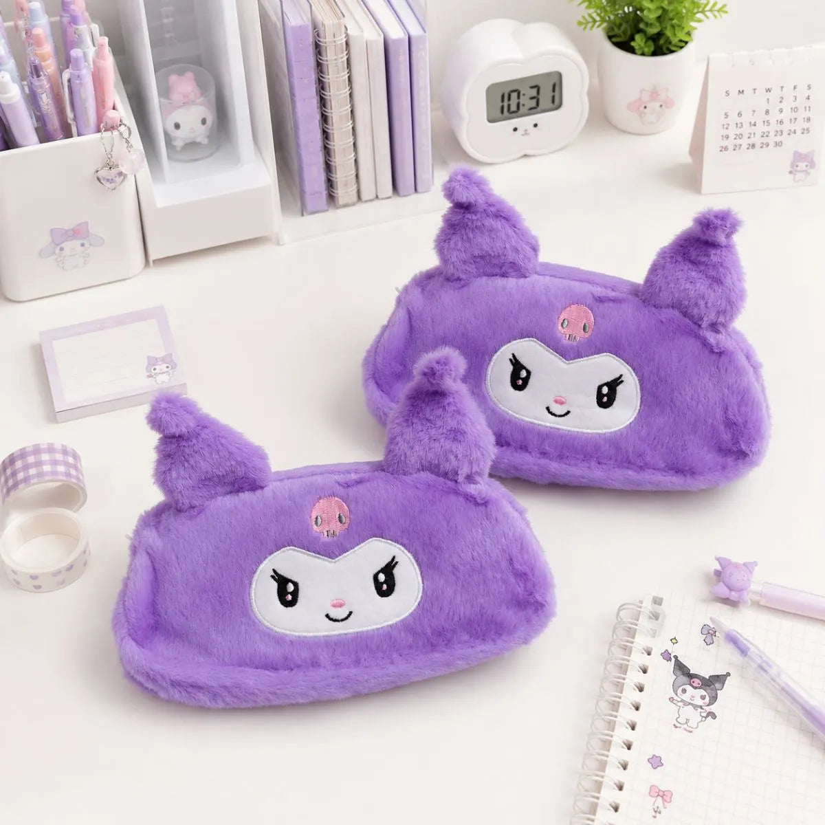 Two Fluffy Kuromi Pouches - Tinyminymo