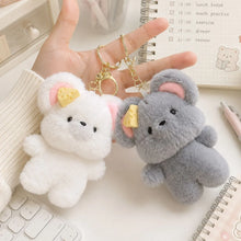 Load image into Gallery viewer, Two Plush Mouse Keychains - Tinyminymo
