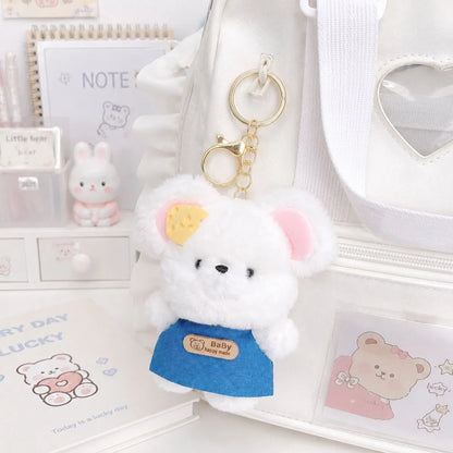 White Color Mouse Keychain - Tinyminymo