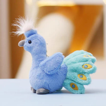 Blue Plush Peacock Keychain - Tinyminymo