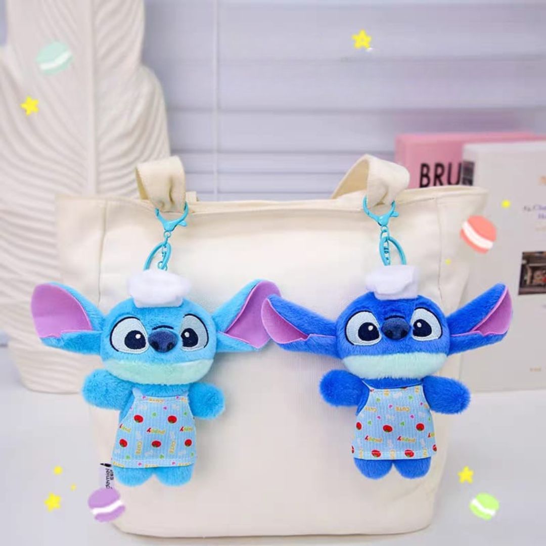 Two Different Color Stitch Keychains Hanging on a White Bag - Tinyminymo