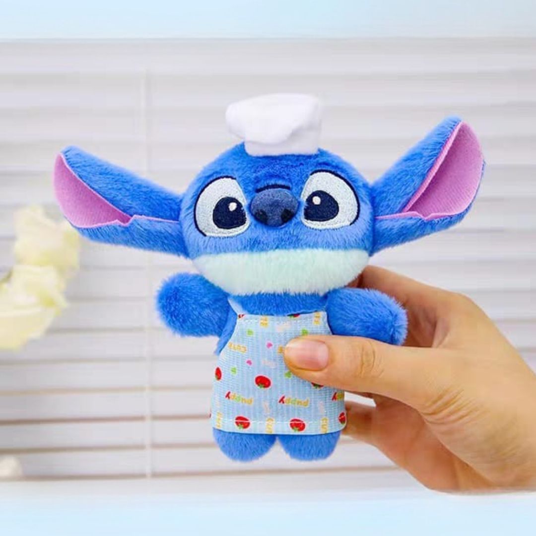 Dark Blue Stitch Keychain Held by a Hand - Tinyminymo