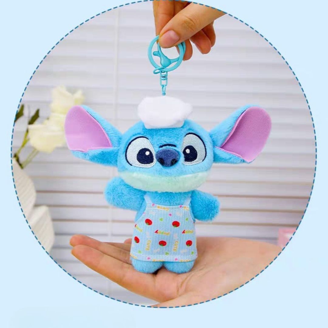 Light Blue Plush Stitch Keychain Held by a Hand - Tinyminymo