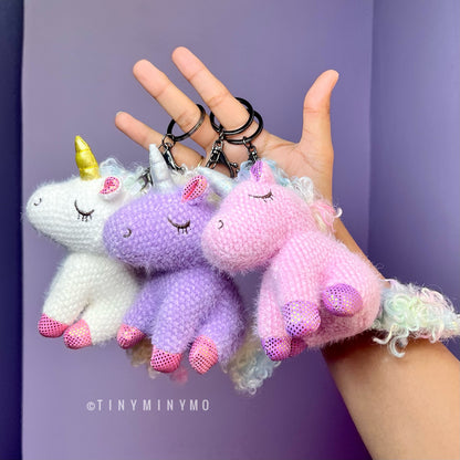 Plush Unicorn 3D Keychain - Tinyminymo