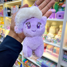 Load image into Gallery viewer, Plush Unicorn Charm in Purple with Ombre Hair held in a Hand - Tinyminymo
