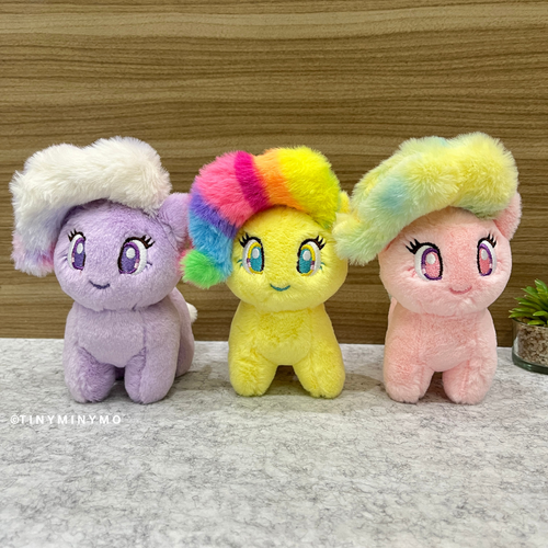 Three Plush Unicorn Charms with Rainbow Hair - Tinyminymo
