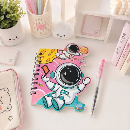 Pink Astronaut Design Pocket Diary with Pen - Tinyminymo