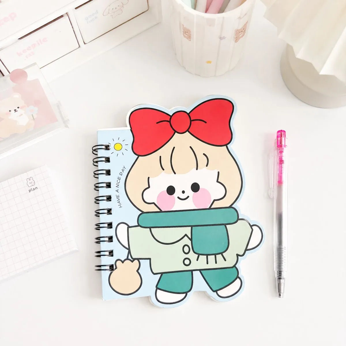 Cute Doll Design Pocket Diary with Pen - Tinyminymo