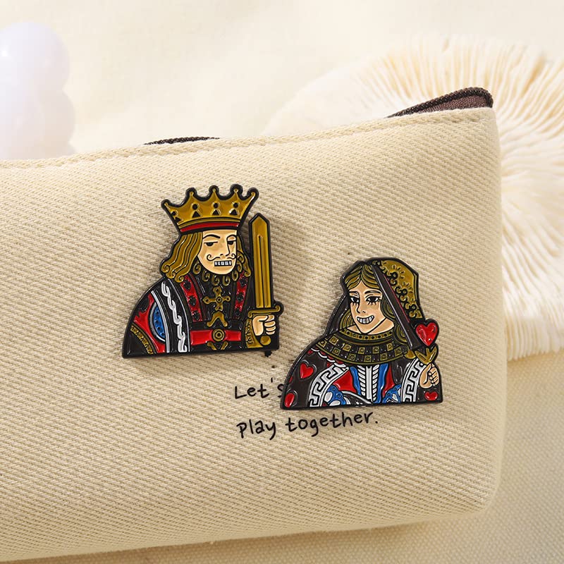 Poker King and Queen Lapel Pin - Tinyminymo