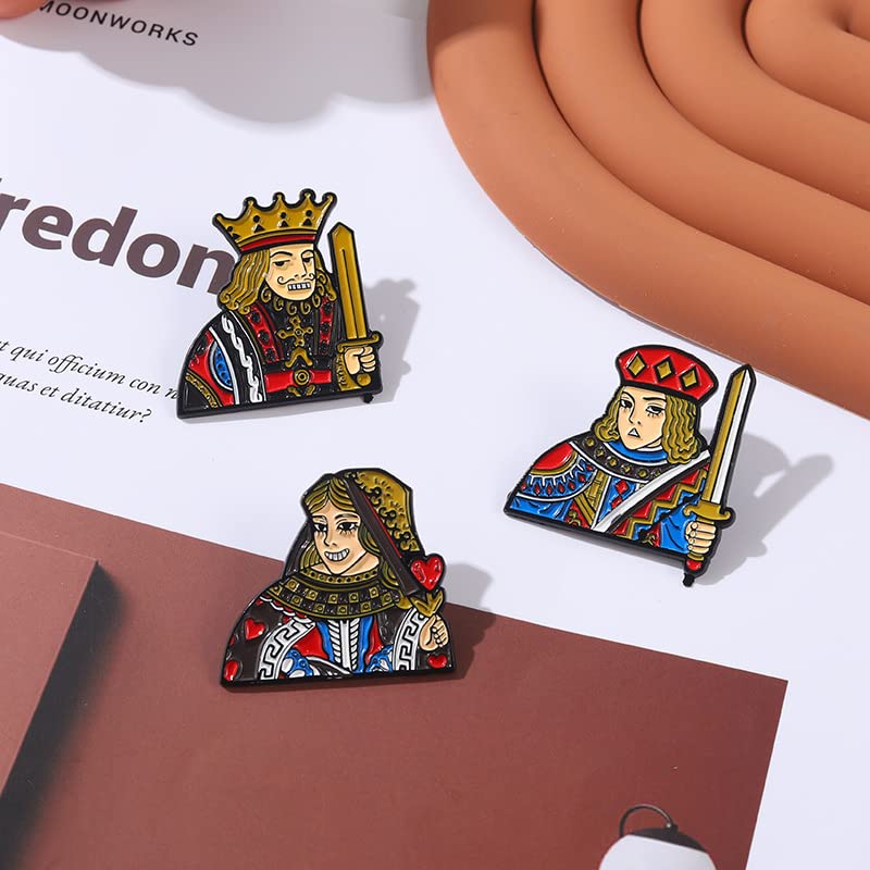 Poker King and Queen Lapel Pin - Tinyminymo