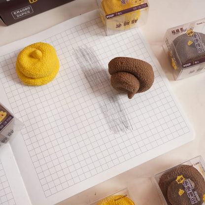 Yellow and Brown Poop Shaped Eraser - Tinyminymo