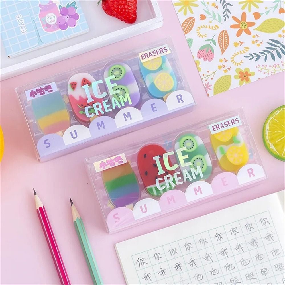 Popsicle Shaped Eraser - Set of 4 - Tinyminymo