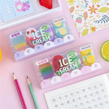 Popsicle Shaped Eraser - Set of 4 - Tinyminymo