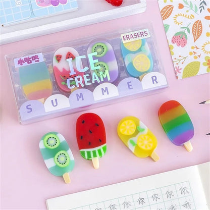 Popsicle Shaped Eraser - Set of 4 - Tinyminymo