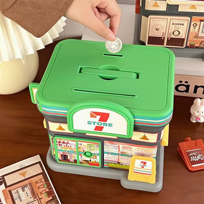 Portable Store Shaped Piggy Bank, 7 Store Design -Tinyminymo