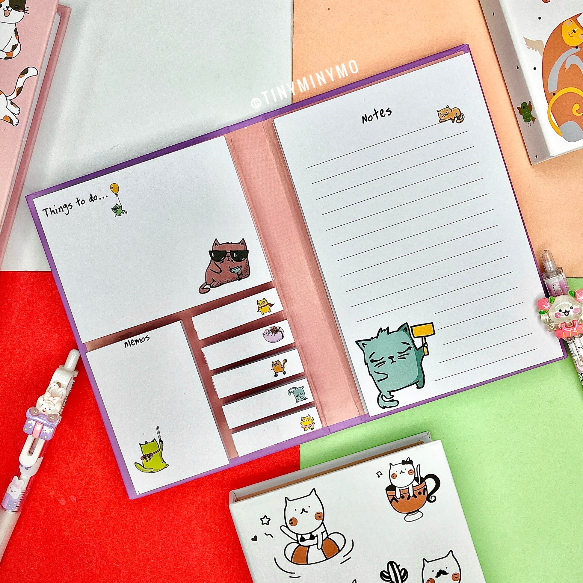 Post It Sticky Notebook - Kitty - Tinyminymo