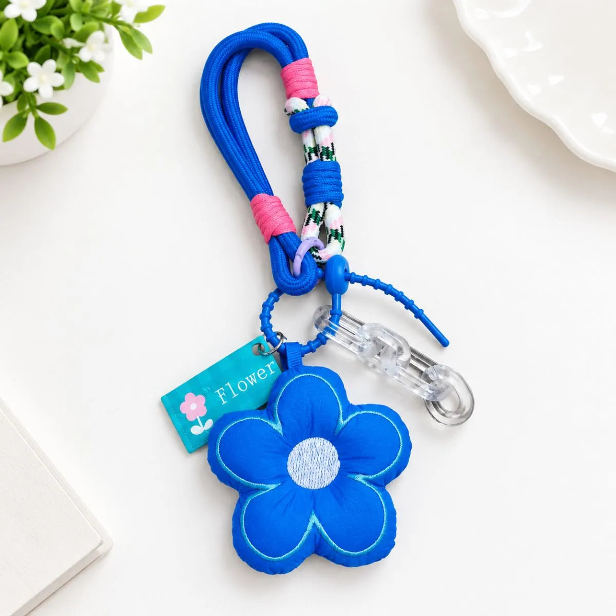 Blue Color Flower Bag Charm - Tinyminymo