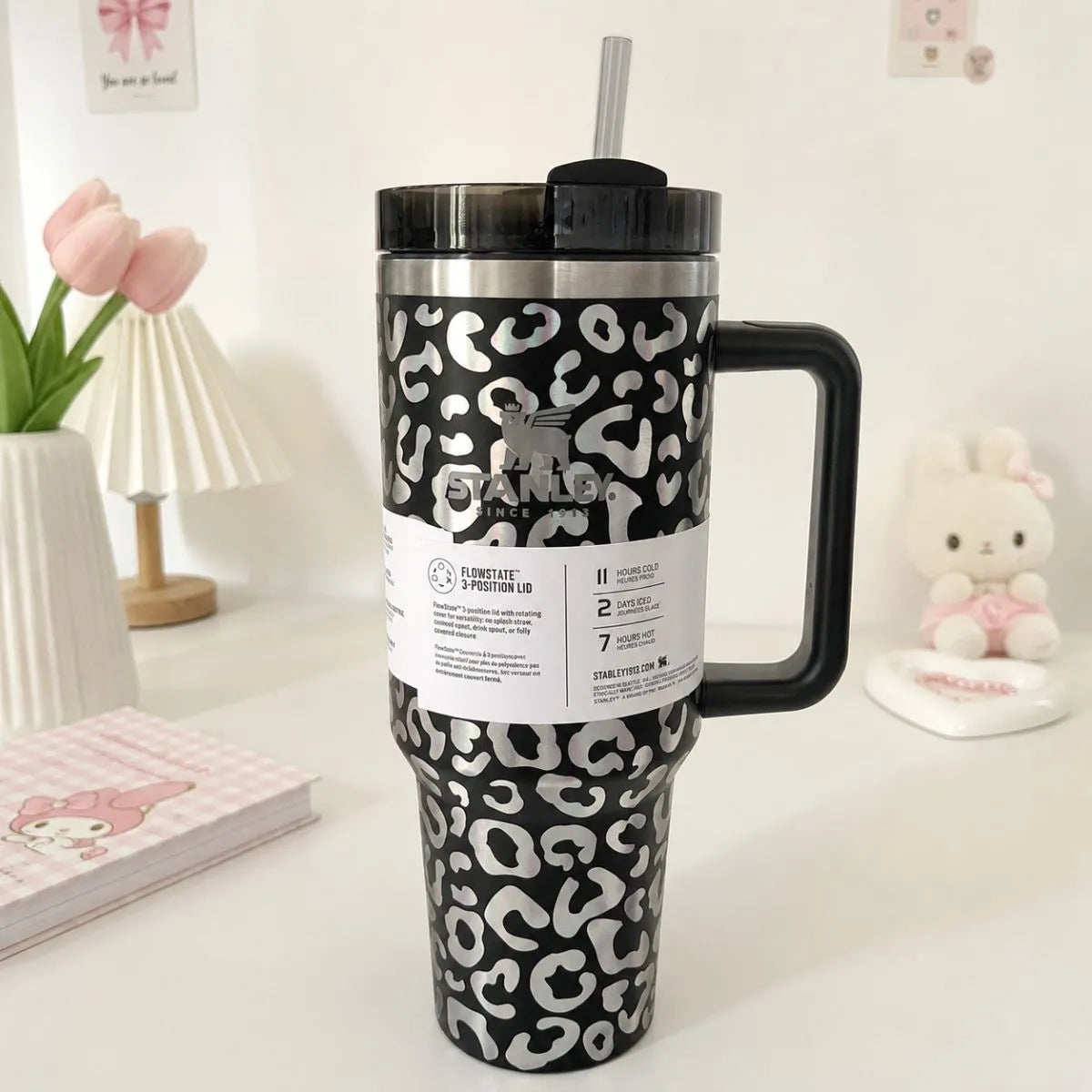 Black Premium Stanley in Animal Print - Tinyminymo