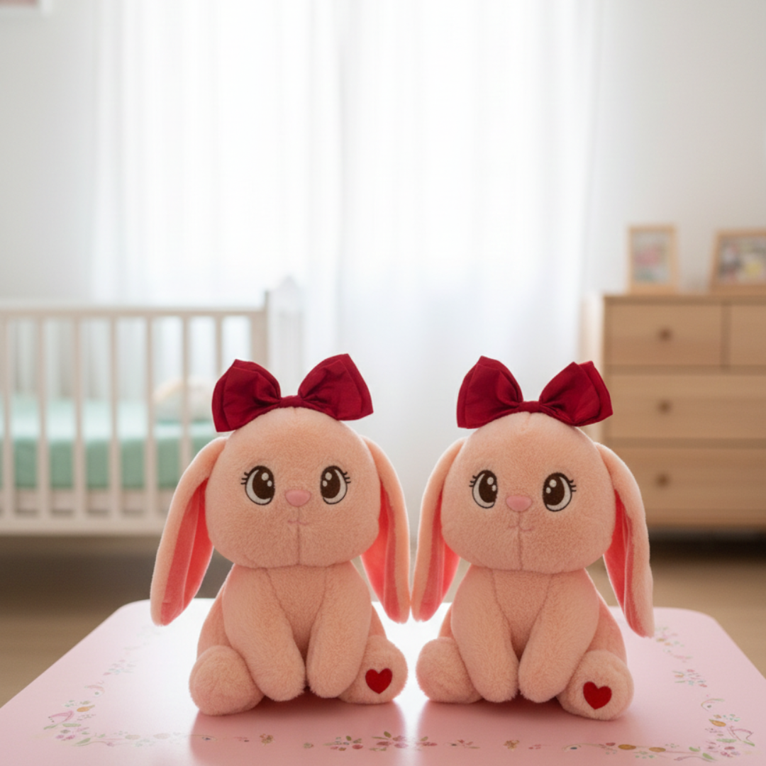 Two Pink Rabbit Soft Toy - Tinyminymo