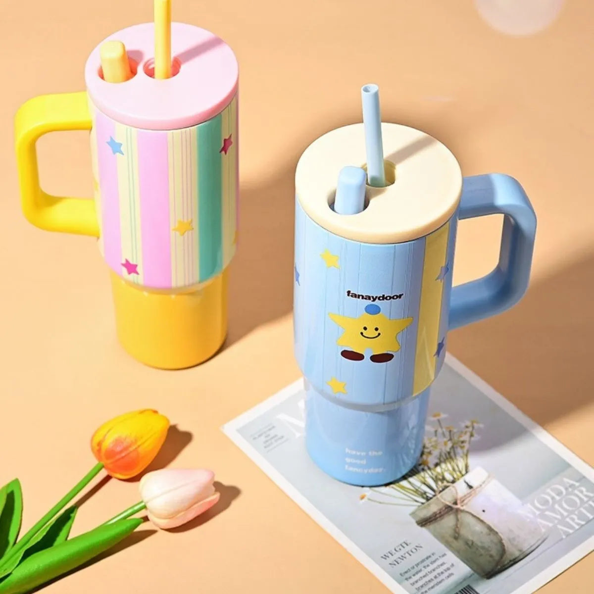 Pink and Blue Kawaii Sippers - Tinyminymo