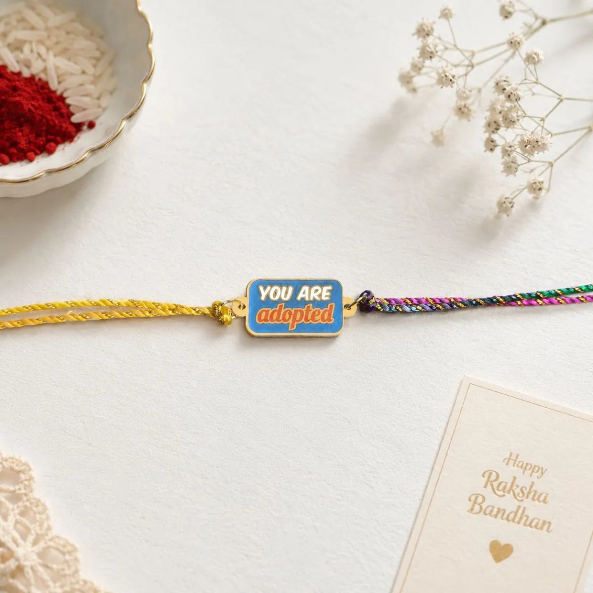 You are Adopted Design Quirky Rakhi - Tinyminymo